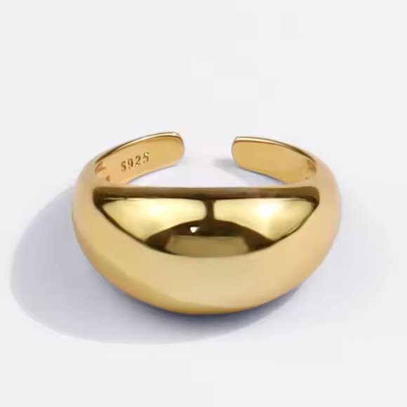 14K Gold Filled Geometric Dome Ring - Picture 1 of 4
